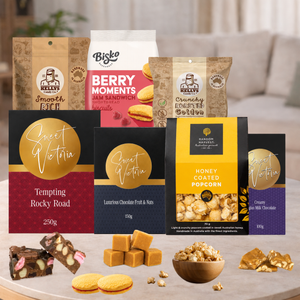 Sweet Treats Gift Hamper with Belgian chocolate, rocky road, caramel fudge and gourmet sweets