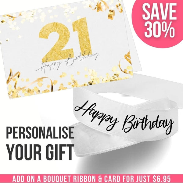 21st Birthday Card + Ribbon Bundle