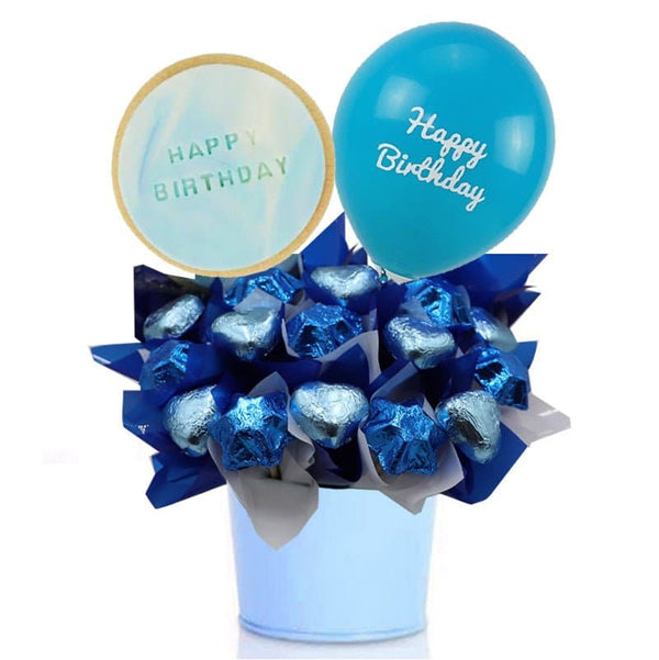 Happy Birthday Blue Chocolate Bouquet - Tastebuds