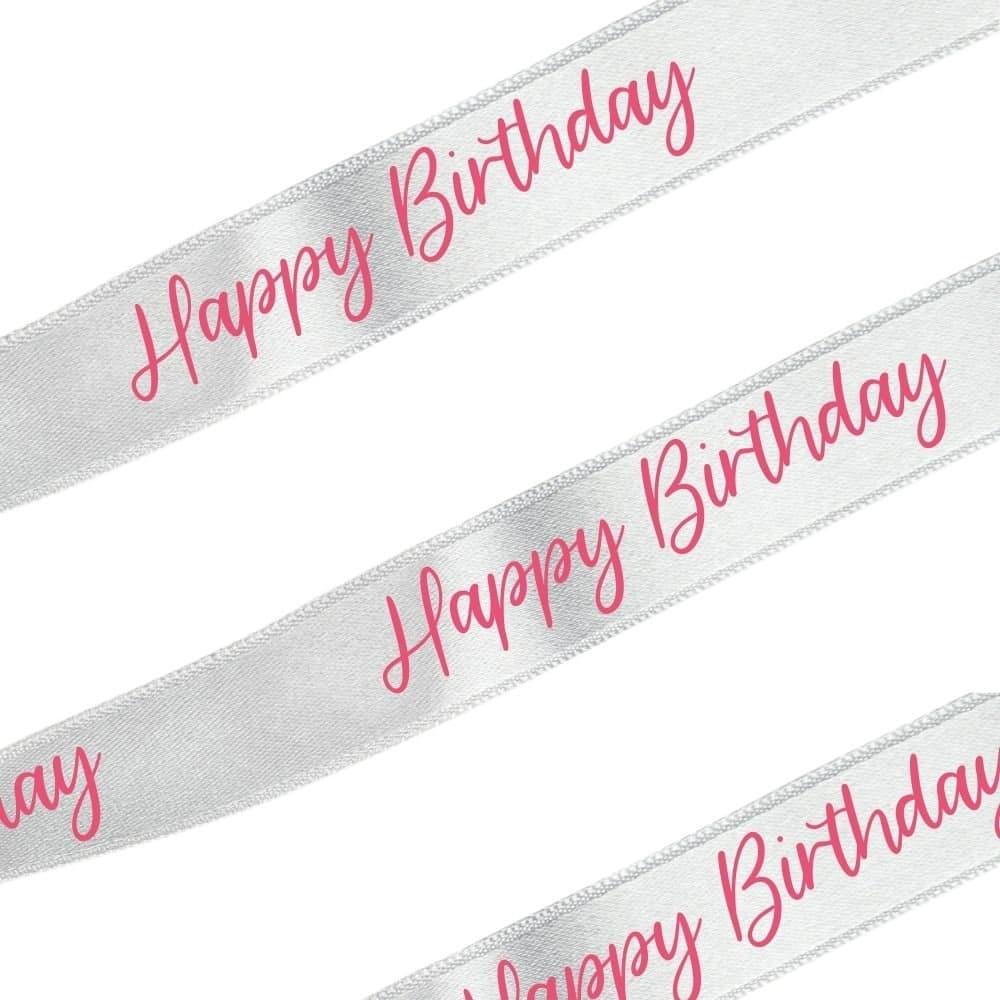 Happy Birthday White Ribbon - Tastebuds