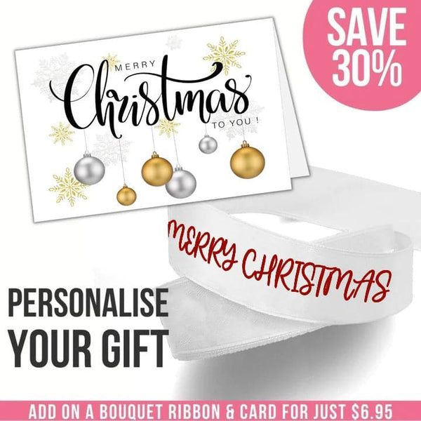 Merry Christmas Card + Ribbon Bundle - Red