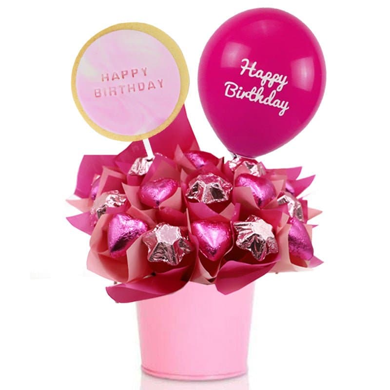 Happy Birthday Pink Chocolate Bouquet