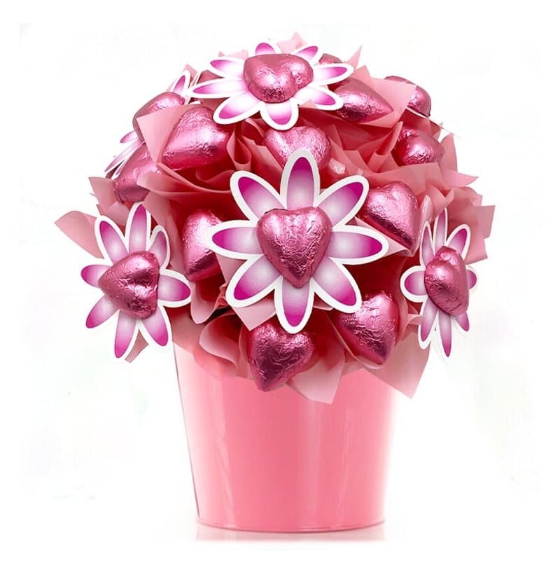Flowers in Pink Chocolate Bouquet