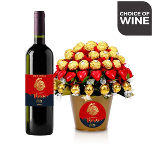 Lunar Year Ferrero & Wine Choice Chocolate Bouquet - Tastebuds