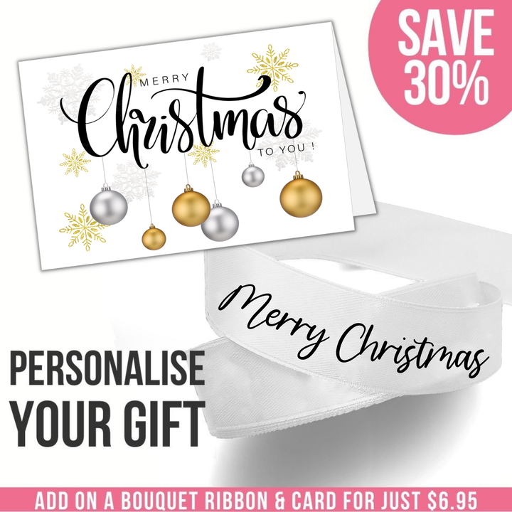 Merry Christmas Card + Ribbon Bundle