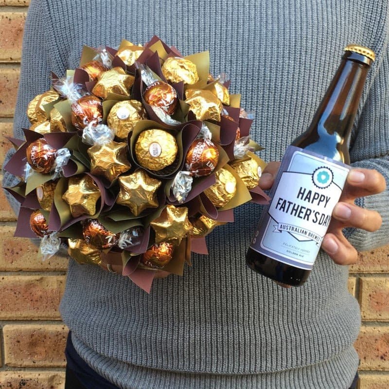 Girl holding a Ferrero Rocher Indulgence Chocolate Bouquet