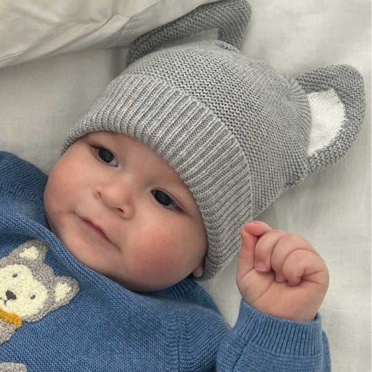 Pure Baby Grey Melange Husky Ears Beanie