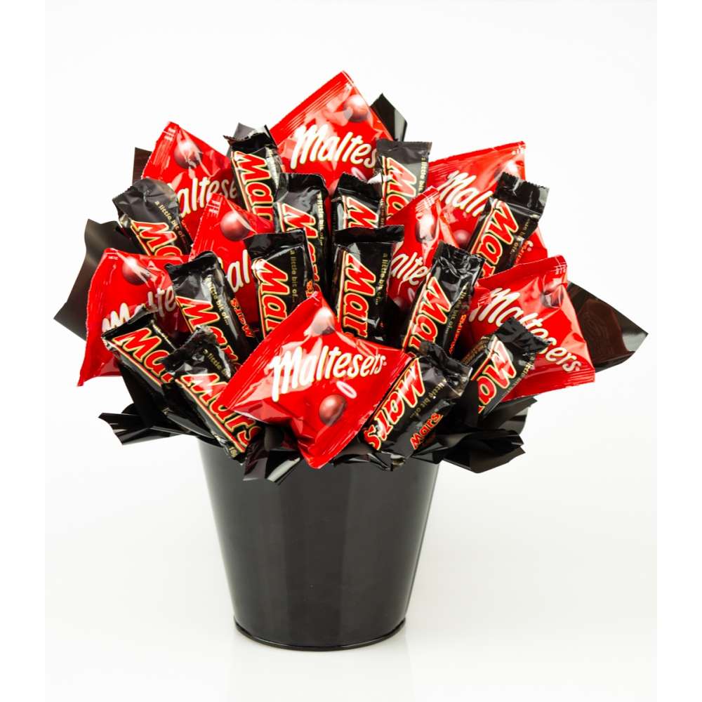 Mars and  Maltese Chocolate Bouquet